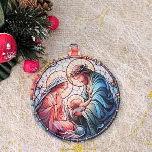 Bola Natal em acrílico - Sagrada Família