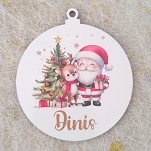 Bola de Natal em mdf - Personaliza o nome