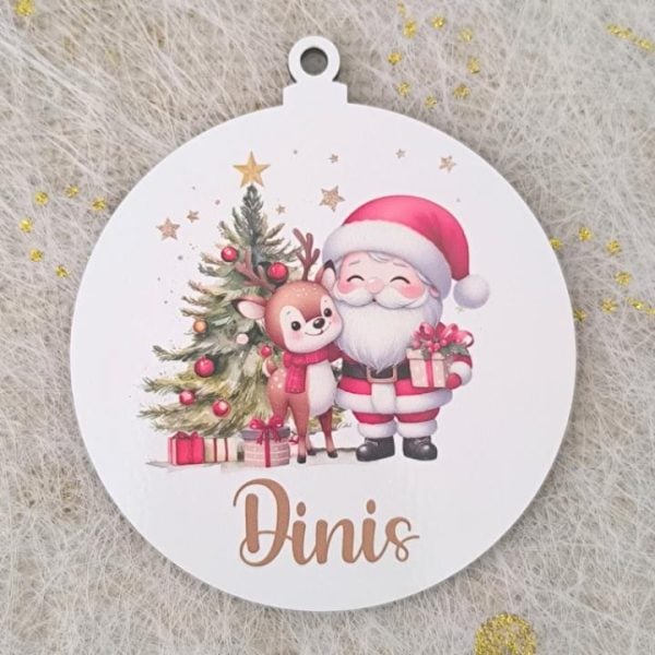 Bola de Natal em mdf - Personaliza o nome