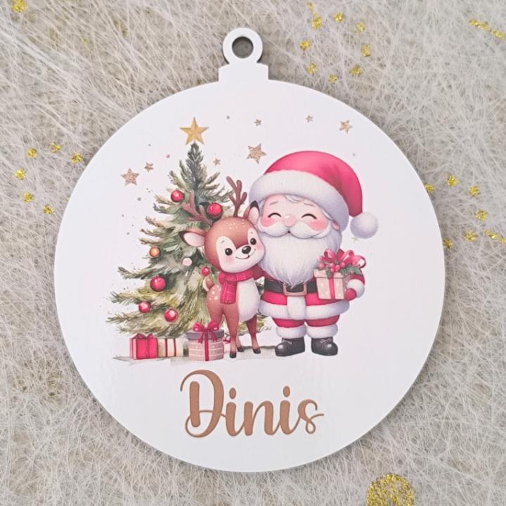 Bola de Natal em mdf - Personaliza o nome