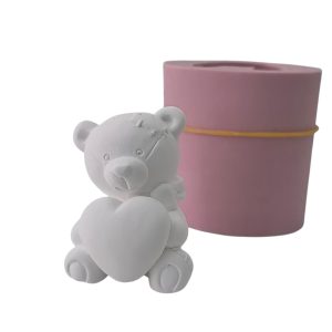 Molde em silicone - Urso com coração- 3D