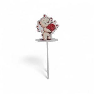 Espeto em mdf - Ursinho com corações