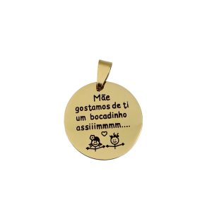 Medalha em aço inoxidável - Mãe (dourado)