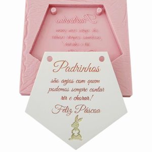 Molde em silicone - Padrinhos são anjos