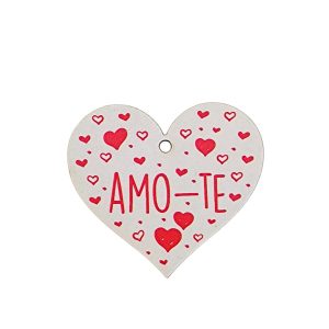 Etiqueta coração em mdf - Amo-te