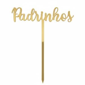 Espeto em acrílico espelhado - Padrinhos