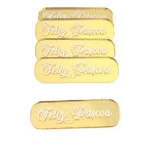Pack aplicações em acrílico espelhado - Feliz Páscoa