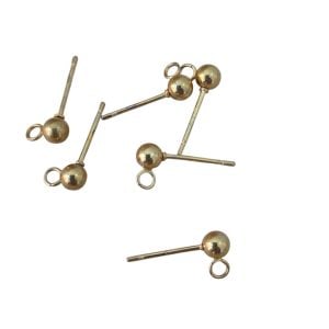 Base p/ brincos "bola" em aço inoxidável - dourado