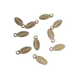 Pendentes em aço inoxidável - Terminais dourados