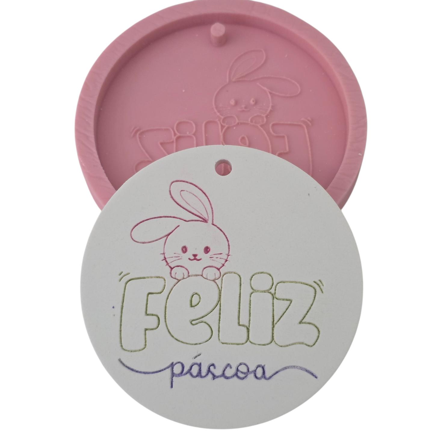 Molde em silicone -Feliz Páscoa