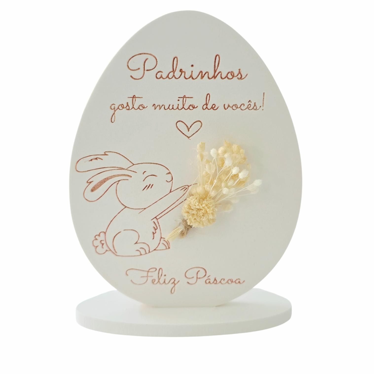 Molde em silicone -Ovo com base Feliz Páscoa Padrinhos