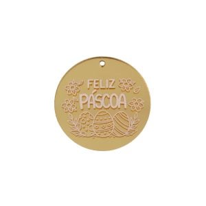 Aplicação em acrílico espelhado - Feliz Páscoa "ovos"