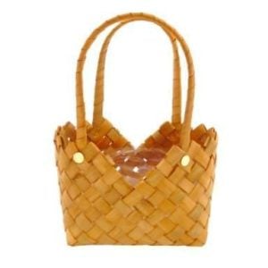 Cesto Oval c/Asa Castanho 18X12X23CM