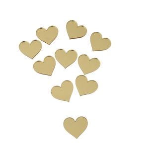 Aplicação em acrílico espelhado - Corações simples